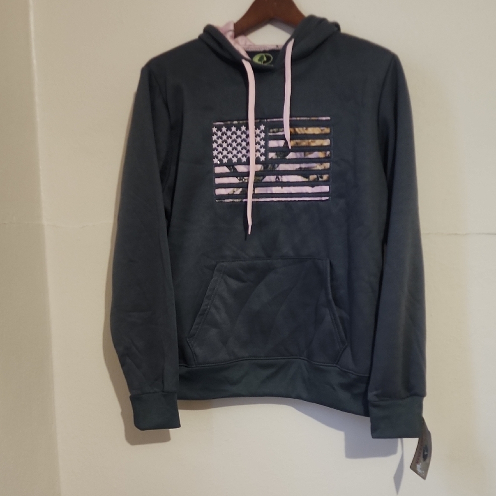 Mossy Oak Women's Gray Hoodie with Pink Accents